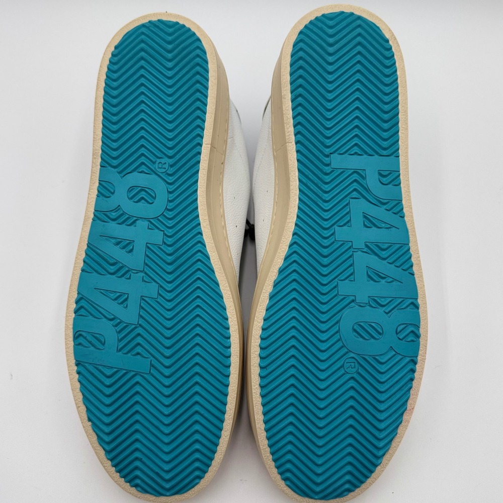 P448 John Project Sustainability Sneakers EU 45 US 11.5 White Blue Leather Italy - Picture 7 of 16